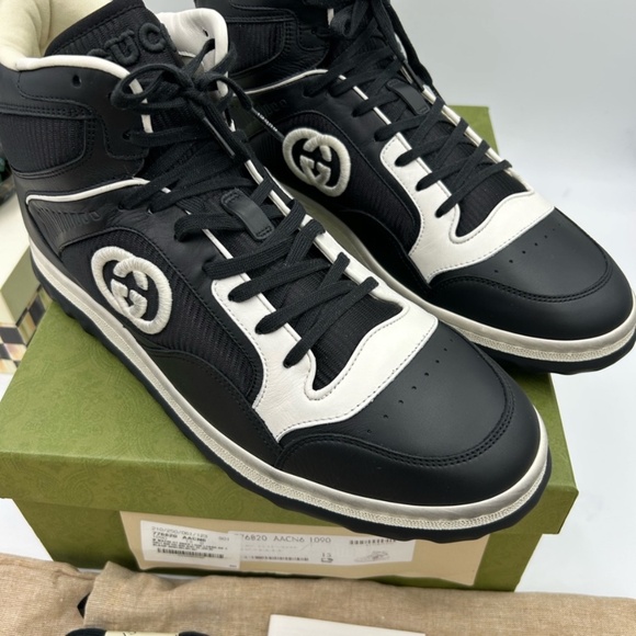 Men’s Gucci Mac 80 high top leather sneakers size 13 made in Italy - Picture 3 of 11